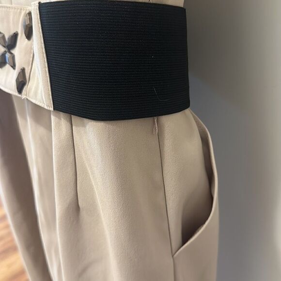 Signature by Robbie Bee Khaki Belted Cap Sleeve Dress with POCKETS size 10 NWT - Picture 4 of 11